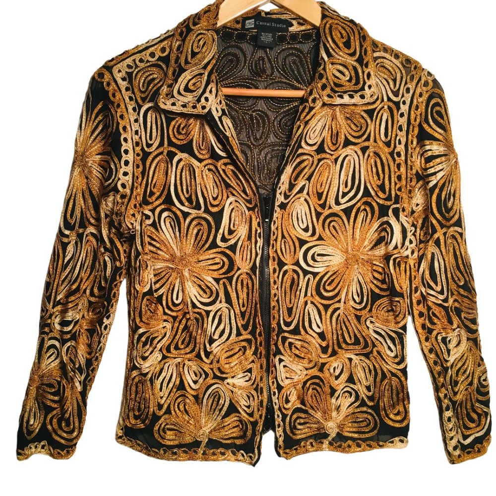🌴 Casual Studio Embroidered Jacket - Size Large